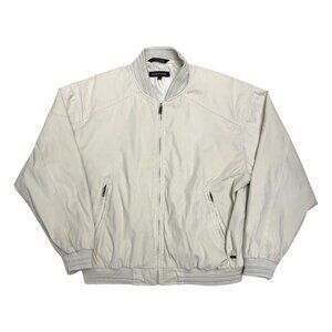 PIERRE CARDIN Vintage Velvet Soft Bomber Casual Cream Jacket Mens XL